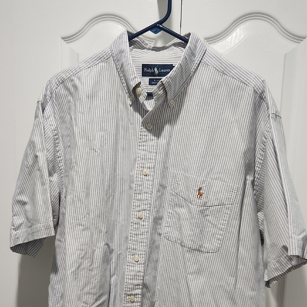 Polo by Ralph Lauren Men's Blue Striped Shirt